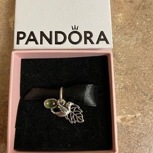 Pandora Leaf/Dove/Peridot Charm